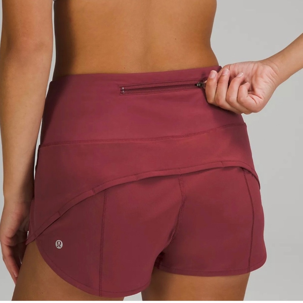 LULULEMON Speed Up Short Maroon Run Running Swift Fitness Gym Athletic Size 2
